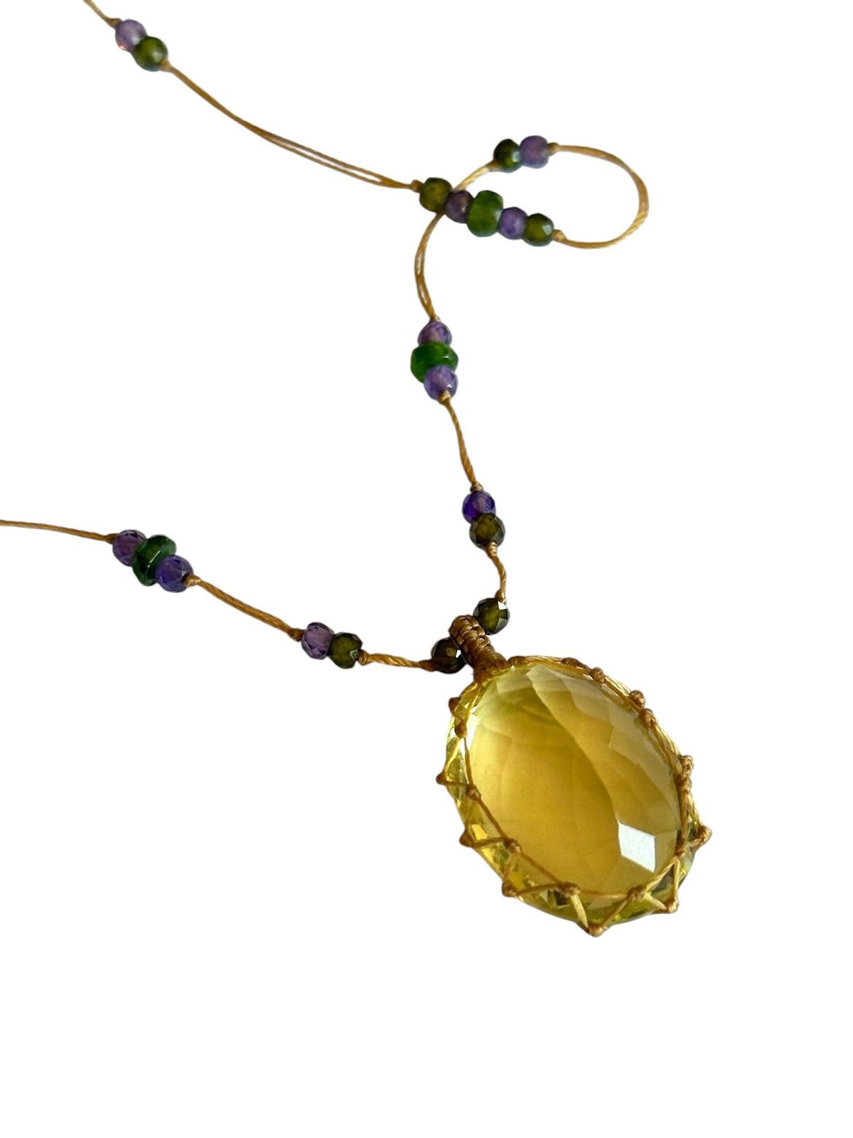 Collier Court Tibétain Lemon Quartz - Sharing