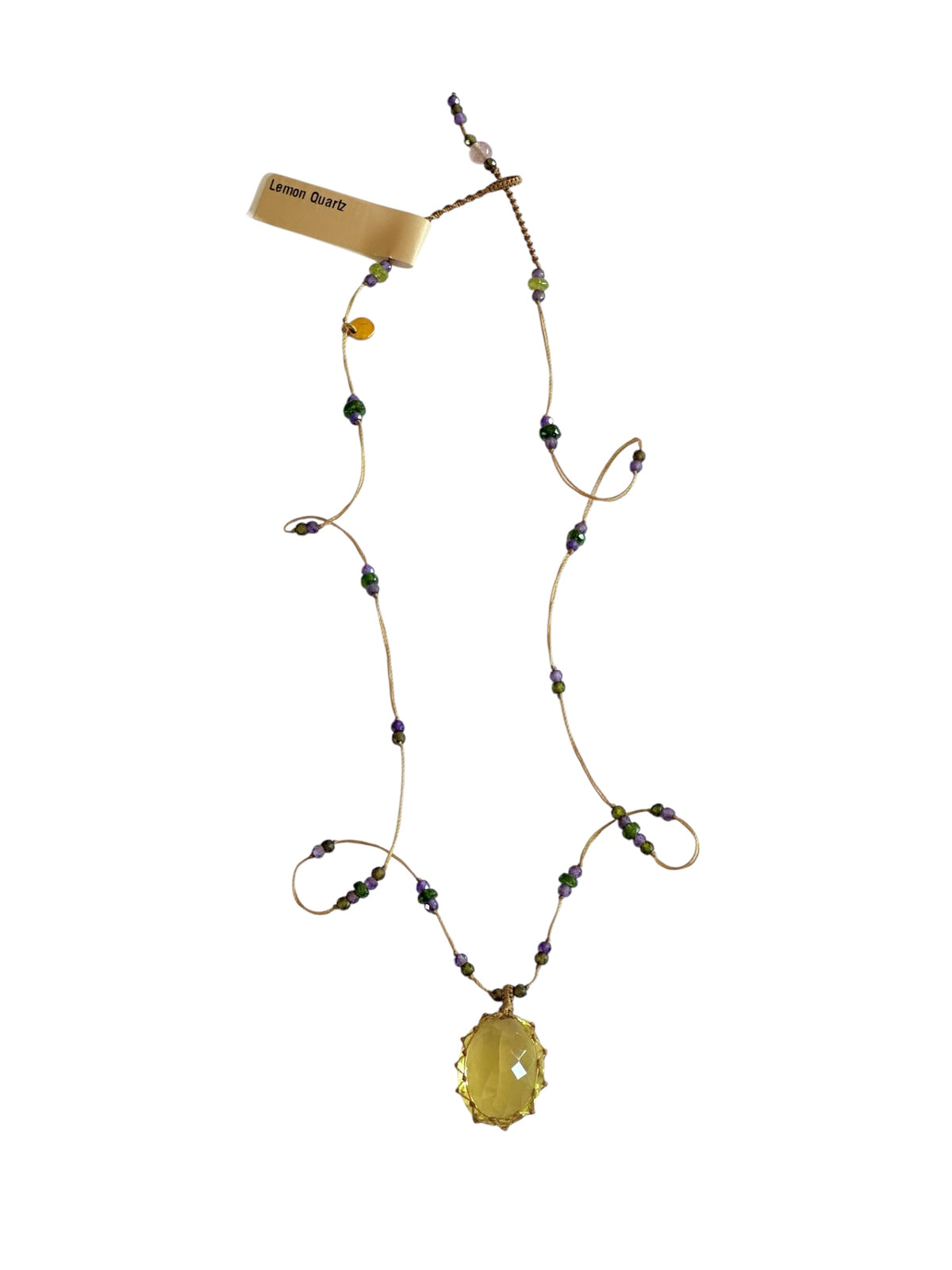 Collier Court Tibétain Lemon Quartz - Sharing