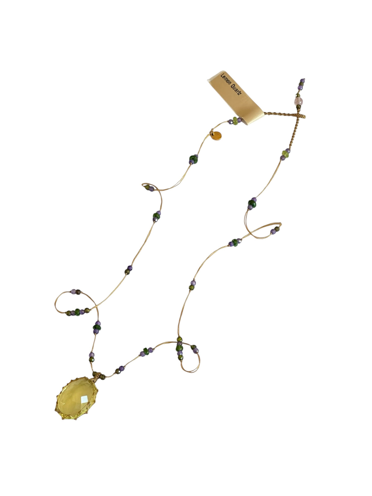 Collier Court Tibétain Lemon Quartz - Sharing