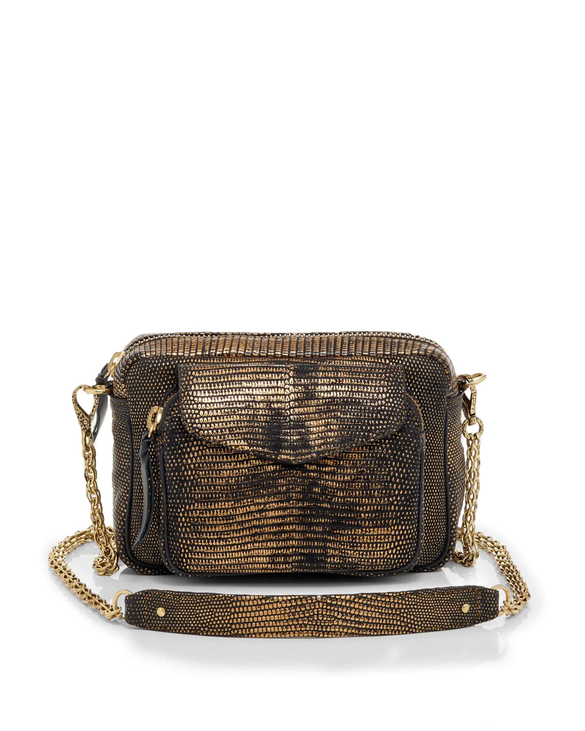 Big Charly Golden Lizard Bag - Claris Virot