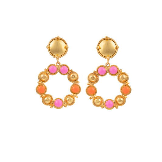 Boucles d'oreilles Flower Candies Rose et Orange - Sylvia Toledano