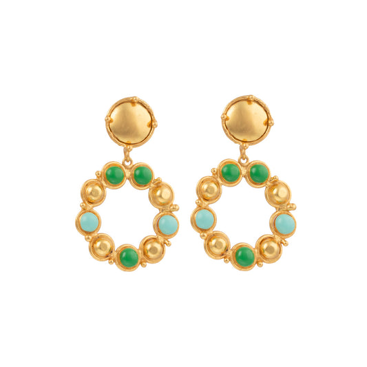 Boucles d'oreilles Flower Candies Vert et Turquoise - Sylvia Toledano