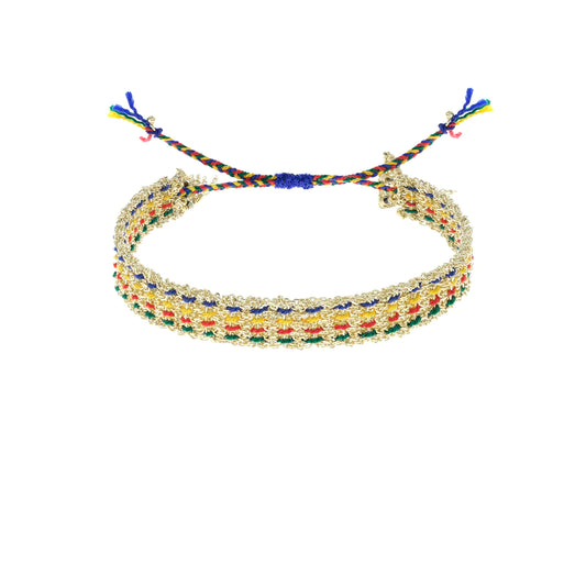 bracelet en tissu multicolore