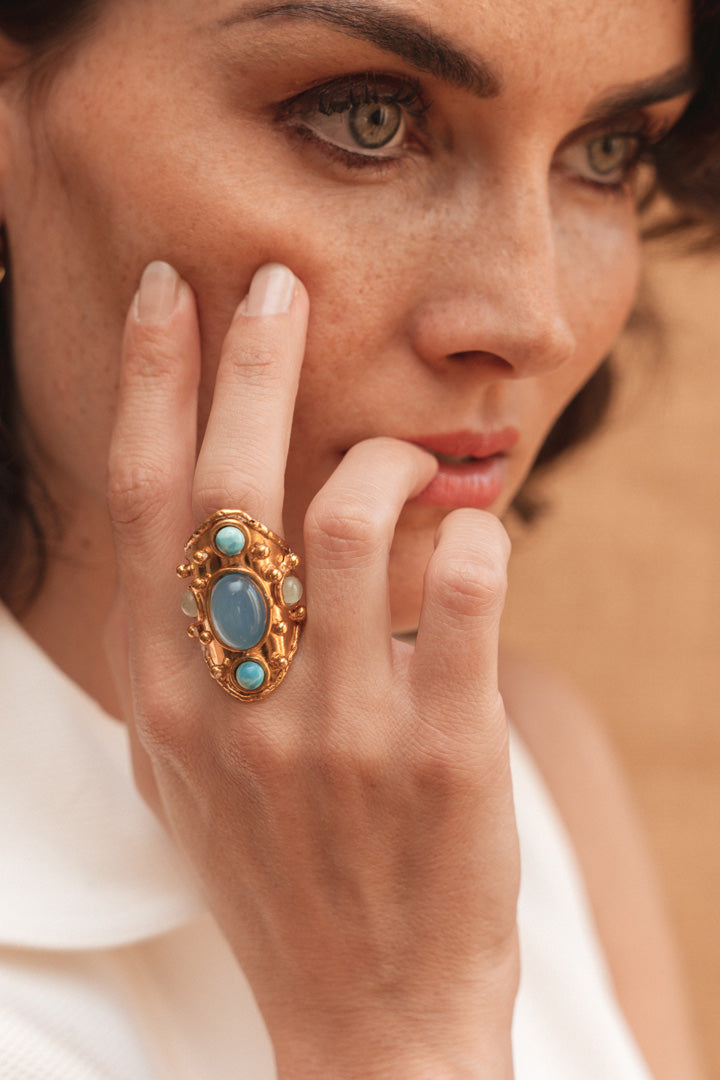 Bague Little Byzance Larimar - Sylvia Toledano